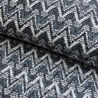 Knitted jacquard Comfilia Zigzag wavy blue