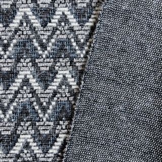 Knitted jacquard Comfilia Zigzag wavy blue