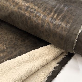 Coat fabric Panther Glammy Teddy Lammy brown