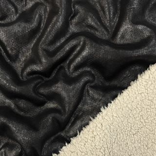 Coat fabric Vintage Glammy Teddy Lammy black