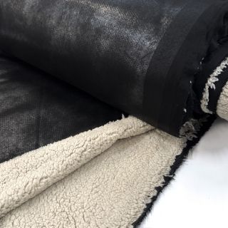 Coat fabric Vintage Glammy Teddy Lammy black