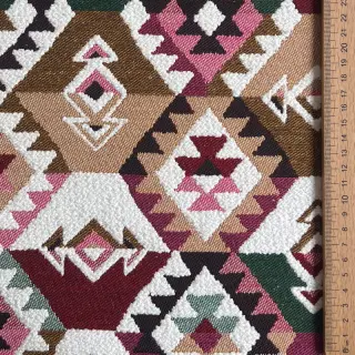 Decoration fabric jacquard Kilim fuchsia vert