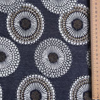 Decoration fabric jacquard Jojoba marine