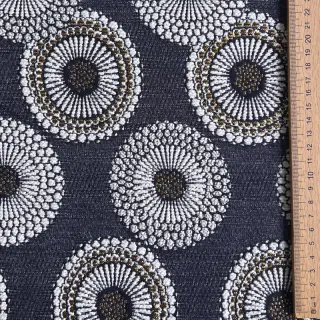 Decoration fabric jacquard Jojoba marine