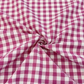 Cotton fabric Check fuchsia