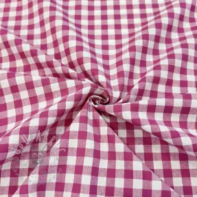 Cotton fabric Check fuchsia