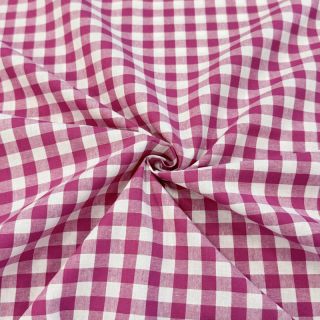 Cotton fabric Check fuchsia
