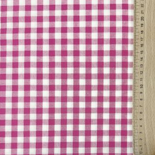 Cotton fabric Check fuchsia