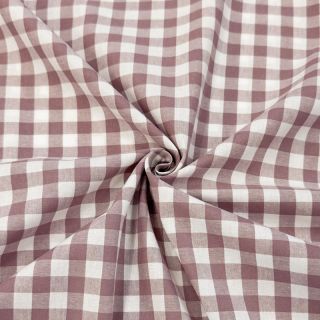 Cotton fabric Check mauve