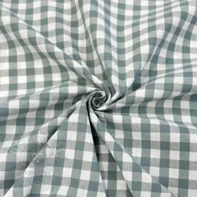 Cotton fabric Check teal