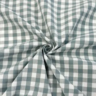Cotton fabric Check teal