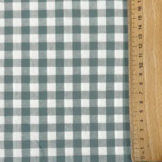 Cotton fabric Check teal