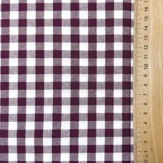 Cotton fabric Check aubergine