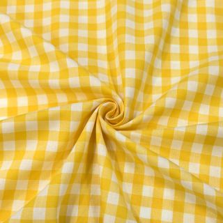 Cotton fabric Check yellow