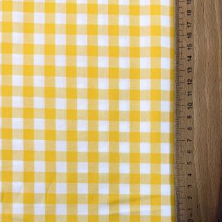 Cotton fabric Check yellow