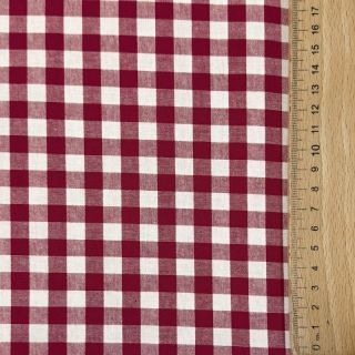 Cotton fabric Check berry