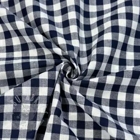 Cotton fabric Check navy