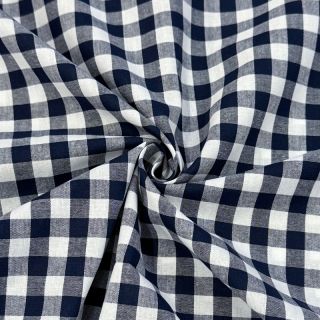 Cotton fabric Check navy