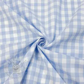 Cotton fabric Check light blue