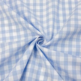 Cotton fabric Check light blue