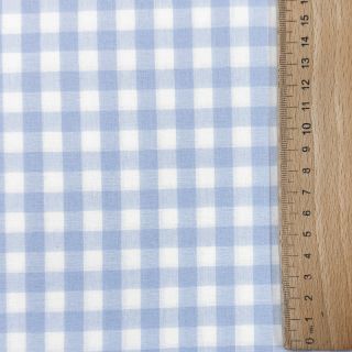 Cotton fabric Check light blue