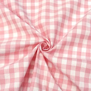 Cotton fabric Check rosa