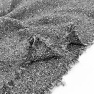 Coat fabric PRATO wool dark grey melange