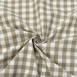 Cotton fabric Check sand