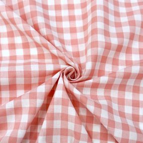 Cotton fabric Check old rose