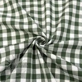 Cotton fabric Check dark green