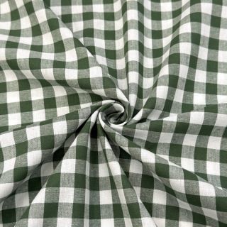 Cotton fabric Check dark green