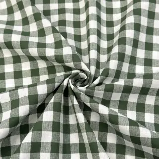 Cotton fabric Check dark green