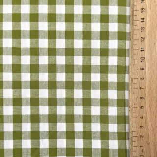 Cotton fabric Check old lime