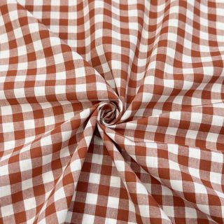 Cotton fabric Check terra