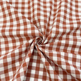 Cotton fabric Check terra