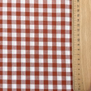 Cotton fabric Check terra