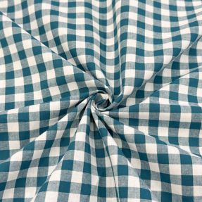 Cotton fabric Check petrol