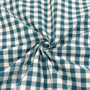 Cotton fabric Check petrol