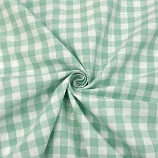 Cotton fabric Check mint
