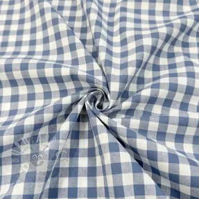 Cotton fabric Check blue