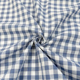 Cotton fabric Check blue