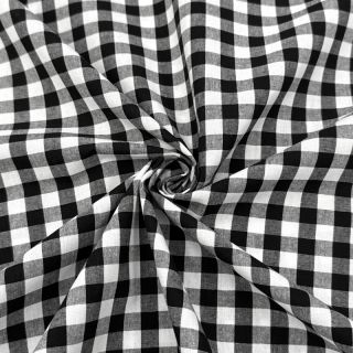 Cotton fabric Check black