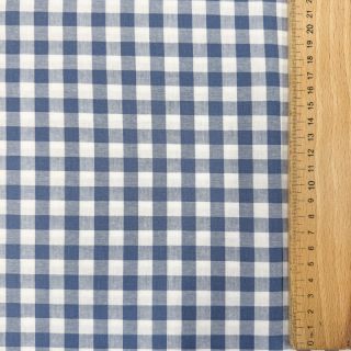 Cotton fabric Check blue