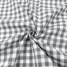 Cotton fabric Check grey