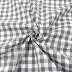 Cotton fabric Check grey