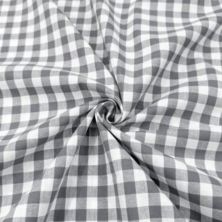 Cotton fabric Check grey