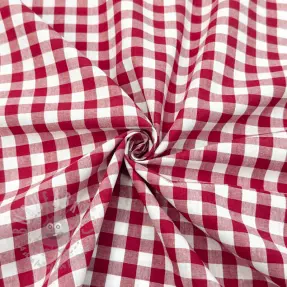 Cotton fabric Check red