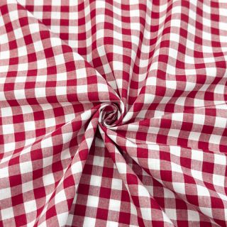 Cotton fabric Check red