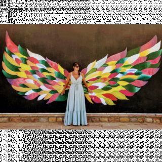 Cotton fabric with linen mint