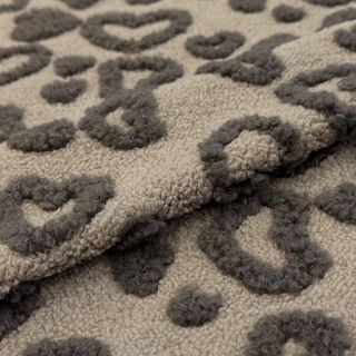 Coat fabric TEDDY Hearts sand